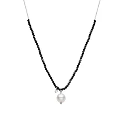 Collar de Plata de Ley 925 y Cristal Blanco acabado oro amarillo de 18k - Husu