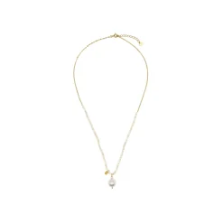 Collar de Plata de Ley 925 y Cristal Blanco acabado oro amarillo de 18k - Husu