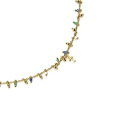 Collar de Plata de Ley 925 y Cristal Multicolor acabado oro 18k - Kalau