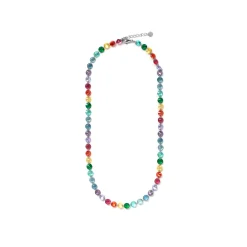 Collar de Plata de Ley 925 y Cuarzo Hidrotermal Multicolor acabado en rodio - Rasyes