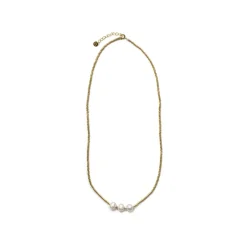 Collar de Plata de Ley 925 y Perla Blanca acabado en oro amarillo de 18k - Oschu