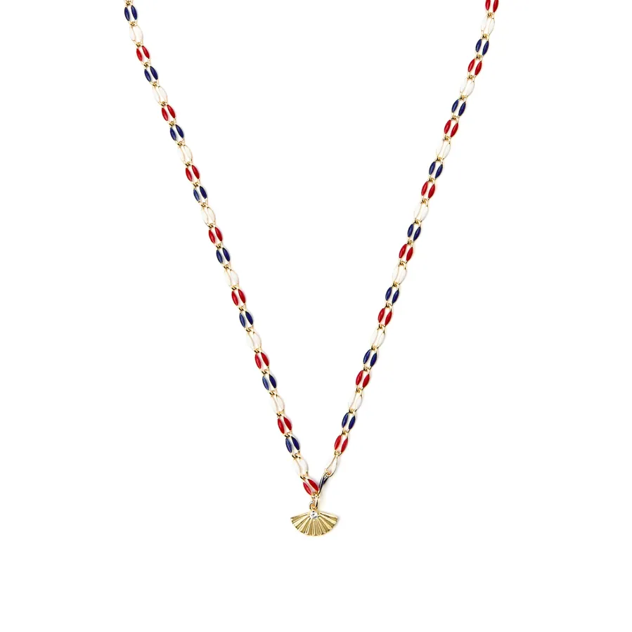Collar de Plata de Ley 925 y Lacado Multicolor acabado oro amarillo de 18k - Xibruk