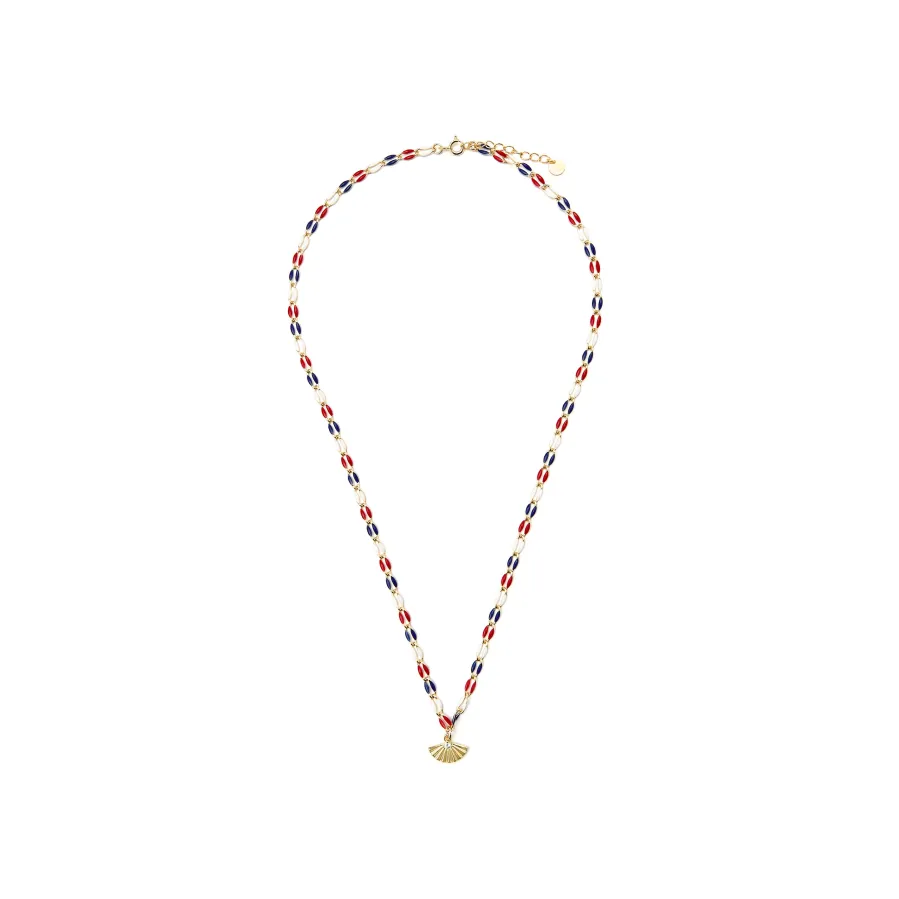 Collar de Plata de Ley 925 y Lacado Multicolor acabado oro amarillo de 18k - Xibruk