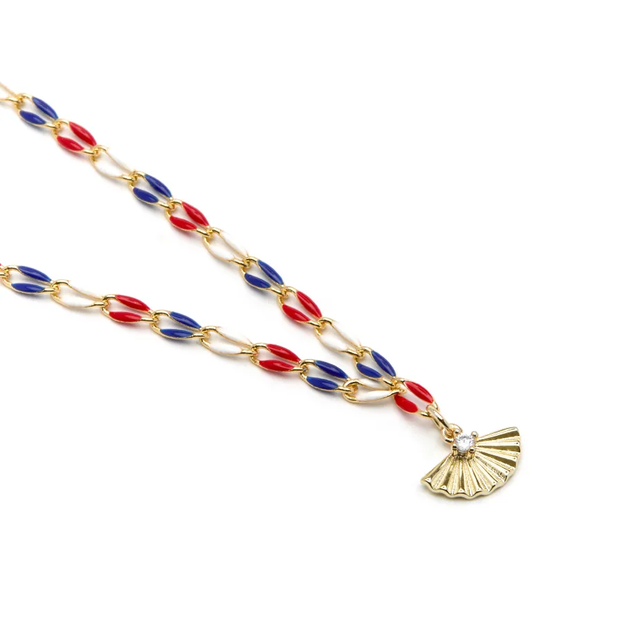 Collar de Plata de Ley 925 y Lacado Multicolor acabado oro amarillo de 18k - Xibruk