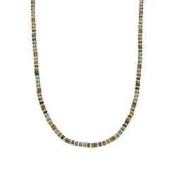 Collar de Plata de Ley 925 y Ojo de Tigre acabado oro 18k - Ryhu