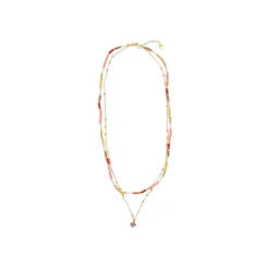 Collar de Plata de Ley 925 y Cristal Multicolor acabado en oro amarillo de 18k - Oru