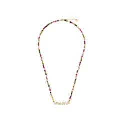 Collar de Plata de Ley 925 y Turmalina Multicolor acabado oro amarillo de 18k - Mama