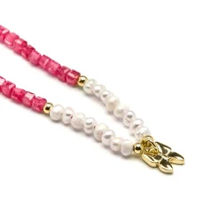 Collar de Plata de Ley 925 y Perla Blanca acabado oro amarillo de 18k - Gama