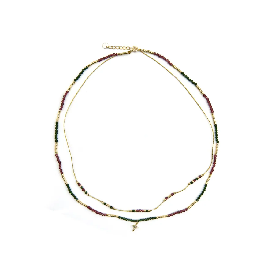 Collar de Plata de Ley 925 y Circonita Brillante acabado oro 18k - Holis