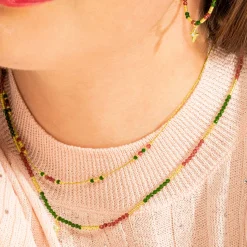Collar de Plata de Ley 925 y Circonita Brillante acabado oro 18k - Holis