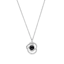 Collar de Plata de Ley 925 y Circonita Onix acabado rodio - Tyve