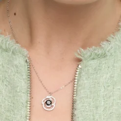Collar de Plata de Ley 925 y Circonita Onix acabado rodio - Tyve