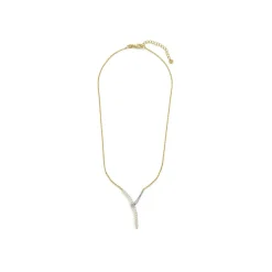 Collar de Plata de Ley 925 y Circonita Brillante acabado en oro amarillo 18k - Kitsa