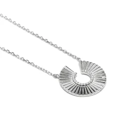 Collar de Plata de Ley 925 y Circonita Brillante acabado rodio - Dragi