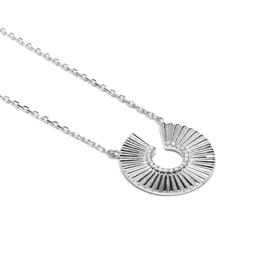 Collar de Plata de Ley 925 y Circonita Brillante acabado rodio - Dragi