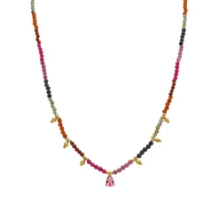 Collar de Turmalina Multicolor acabado en oro amarillo 18K - Baim