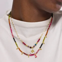 Collar de Turmalina Multicolor acabado en oro amarillo 18K - Baim