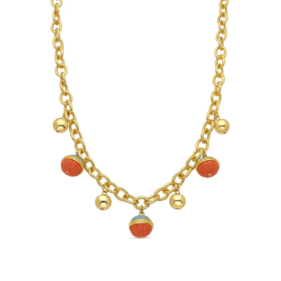 Collar Derko de Resina Multicolor acabado oro amarillo de 18k