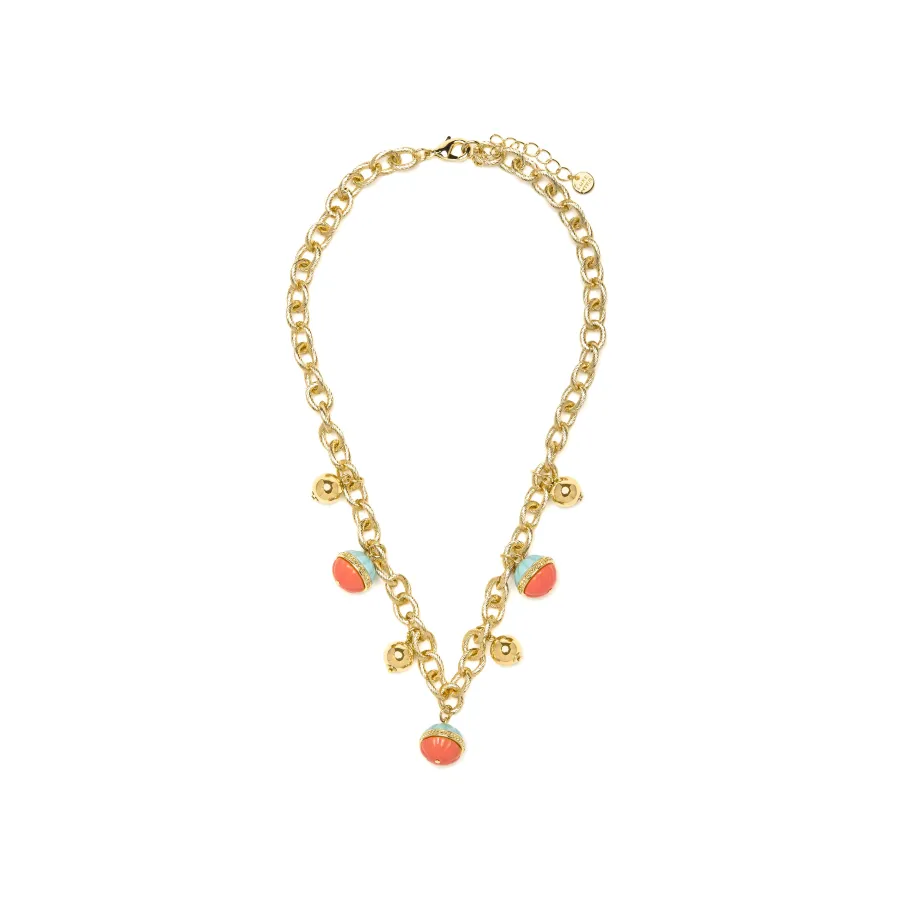 Collar Derko de Resina Multicolor acabado oro amarillo de 18k