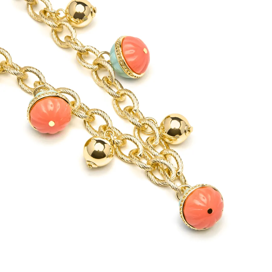 Collar Derko de Resina Multicolor acabado oro amarillo de 18k