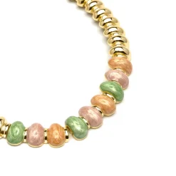 Collar Ismaly de Resina Violeta acabado oro amarillo de 18k