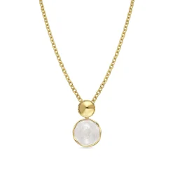 Collar Talorzi de Lacado Blanco acabado oro amarillo de 18k