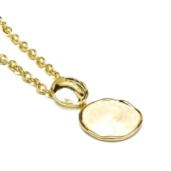 Collar Talorzi de Lacado Blanco acabado oro amarillo de 18k