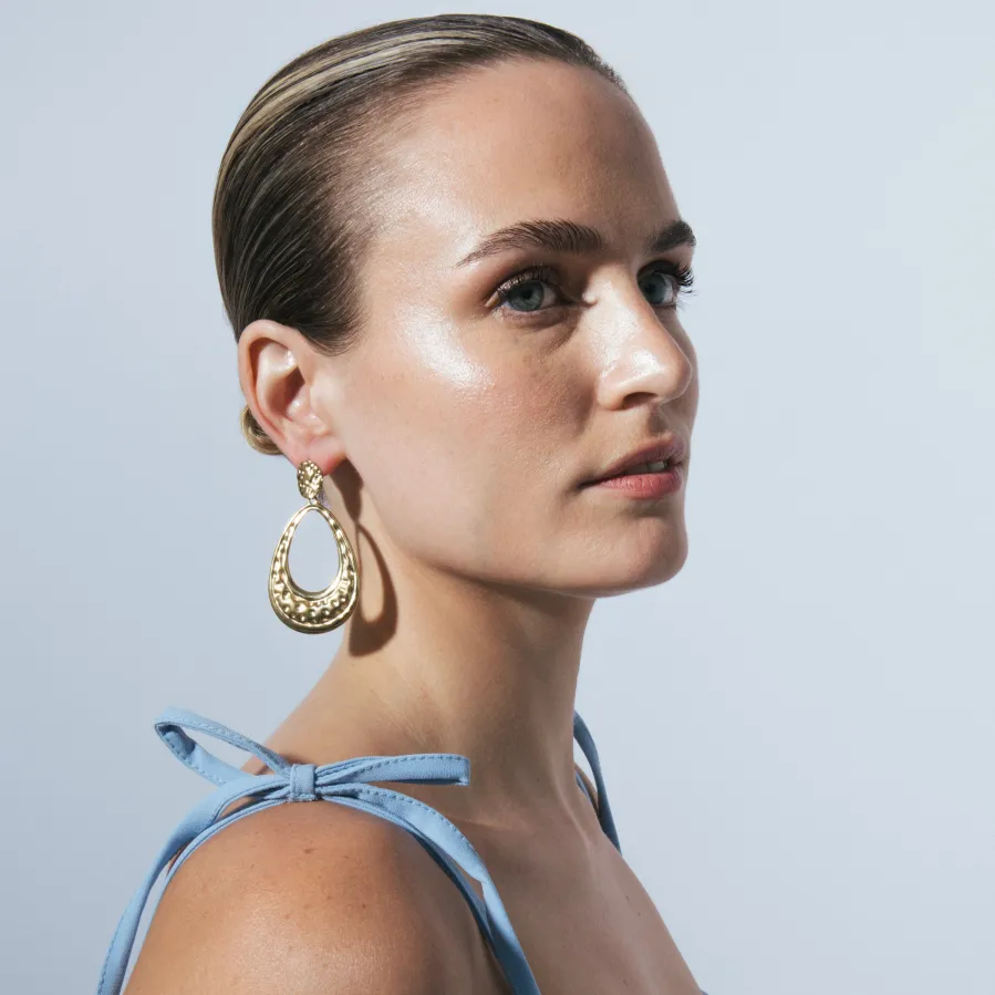 Pendientes acabado en oro amarillo 18k - Mayso
