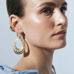 Pendientes acabado en oro amarillo 18k - Mayso