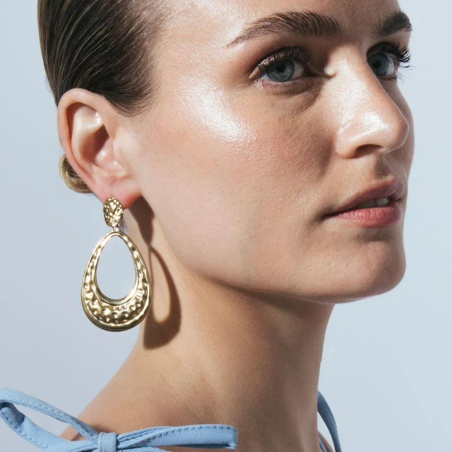Pendientes acabado en oro amarillo 18k - Mayso