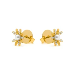 Pendientes acabado en oro amarillo 18k - Tynta