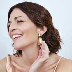 Pendientes acabado en oro amarillo de 18k - Biona