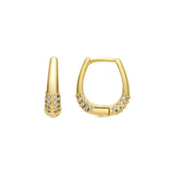 Pendientes acabado oro amarillo de 18k y Circonita Brillante - Redi