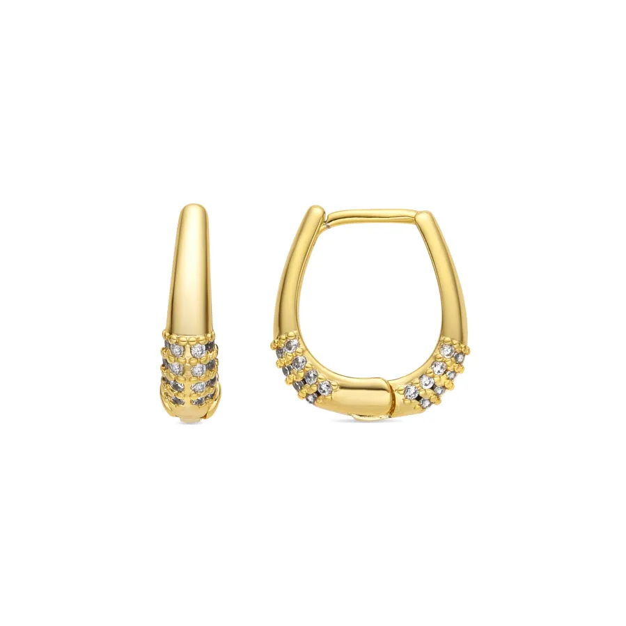 Pendientes acabado oro amarillo de 18k y Circonita Brillante - Redi