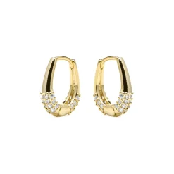 Pendientes acabado oro amarillo de 18k y Circonita Brillante - Redi