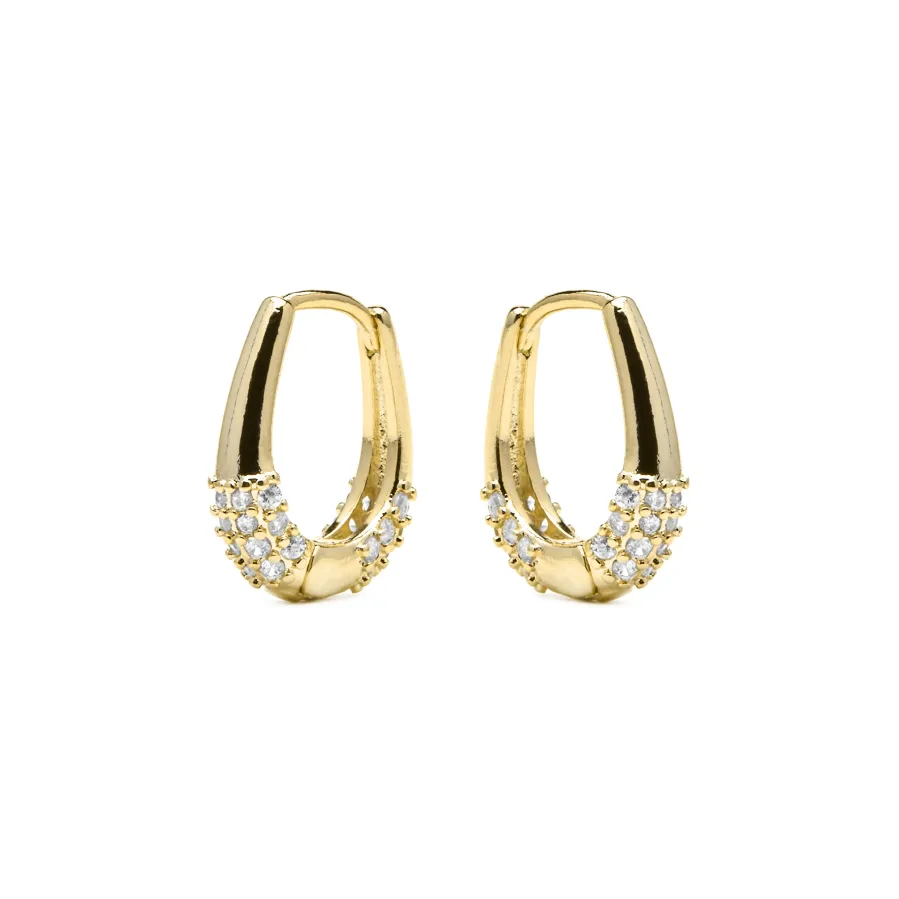 Pendientes acabado oro amarillo de 18k y Circonita Brillante - Redi