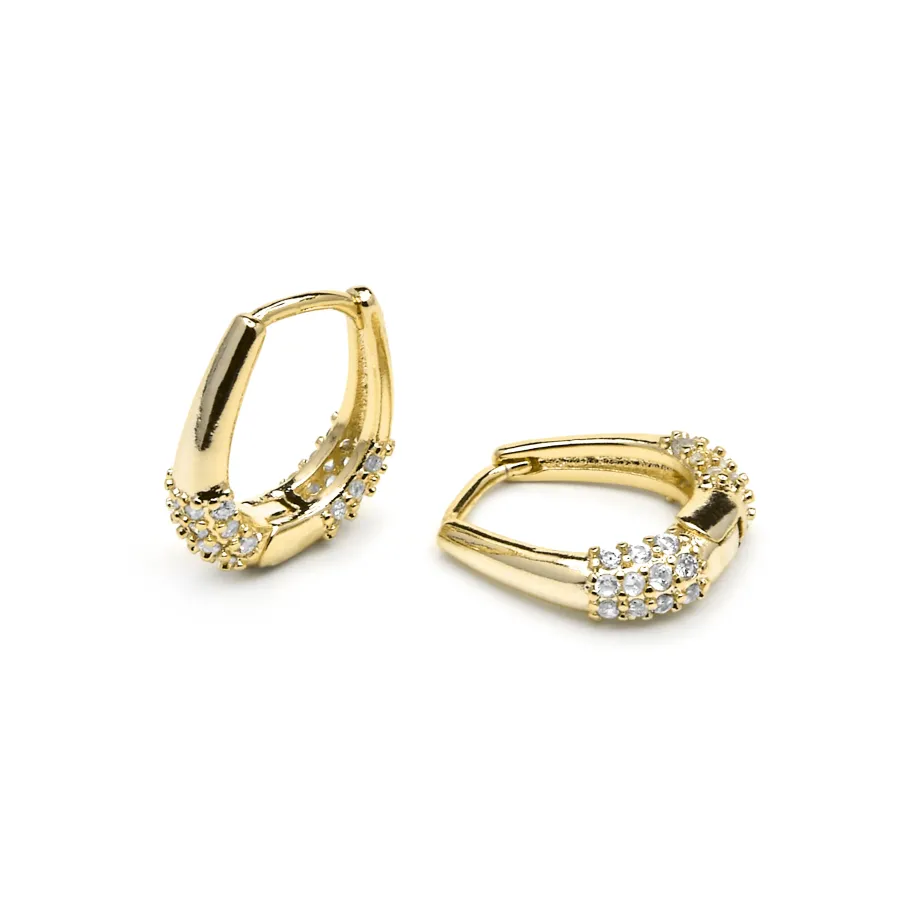 Pendientes acabado oro amarillo de 18k y Circonita Brillante - Redi