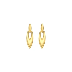 Pendientes acabado oro amarillo de 18k y Circonita Aguamarina - Shafaw