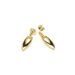 Pendientes acabado oro amarillo de 18k y Circonita Aguamarina - Shafaw