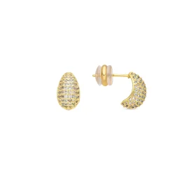 Pendientes acabado oro amarillo de 18k y Circonita Brillante - Kincon