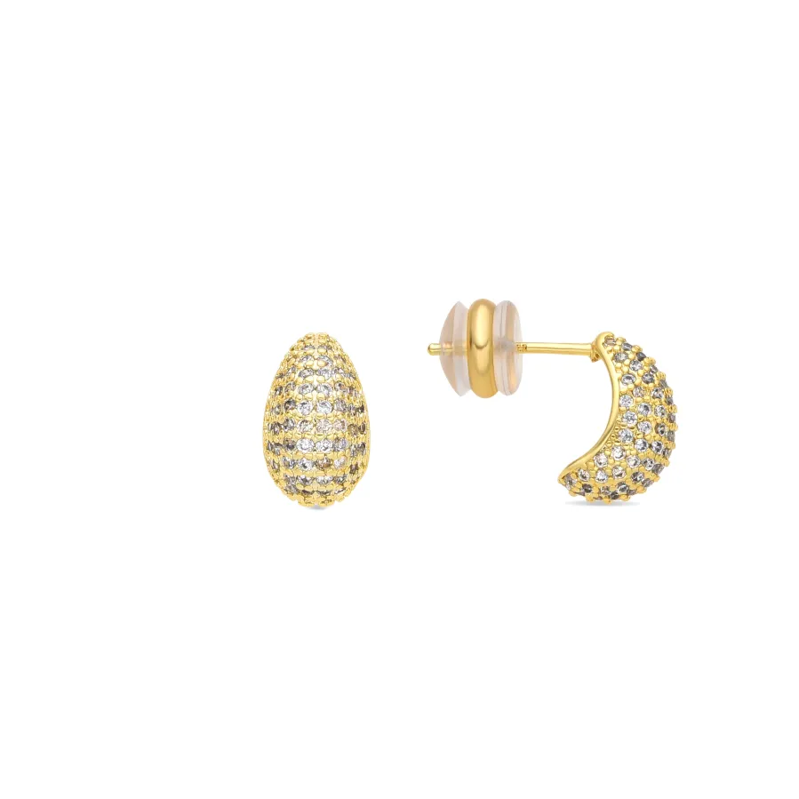 Pendientes acabado oro amarillo de 18k y Circonita Brillante - Kincon