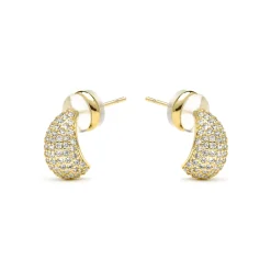 Pendientes acabado oro amarillo de 18k y Circonita Brillante - Kincon
