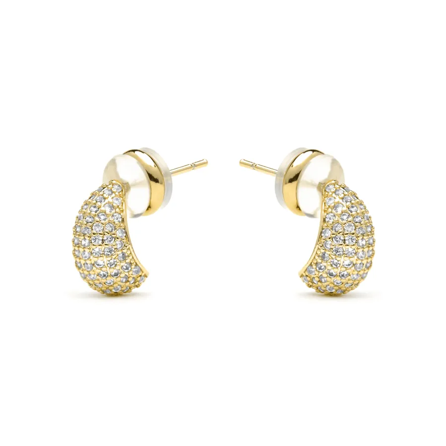 Pendientes acabado oro amarillo de 18k y Circonita Brillante - Kincon