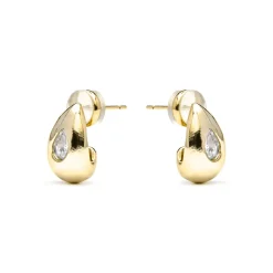 Pendientes acabado oro amarillo de 18k y Circonita Brillante - Garai