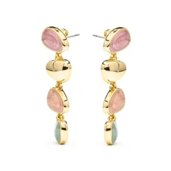 Pendientes acabado oro amarillo de 18k y Lacado Multicolor - Bolhy