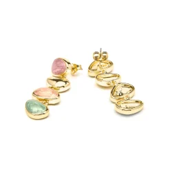 Pendientes acabado oro amarillo de 18k y Lacado Multicolor - Bolhy