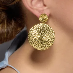 Pendientes acabado oro amarillo de 18k - Wiseya