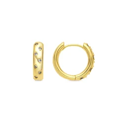 Pendientes acabado oro amarillo de 18k y Circonita Brillante - Yase