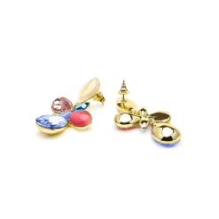 Pendientes acabado oro amarillo de 18k y Cristal Multicolor - Kaya