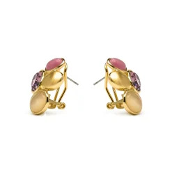 Pendientes acabado oro amarillo de 18k y Cristal Multicolor - Sionu